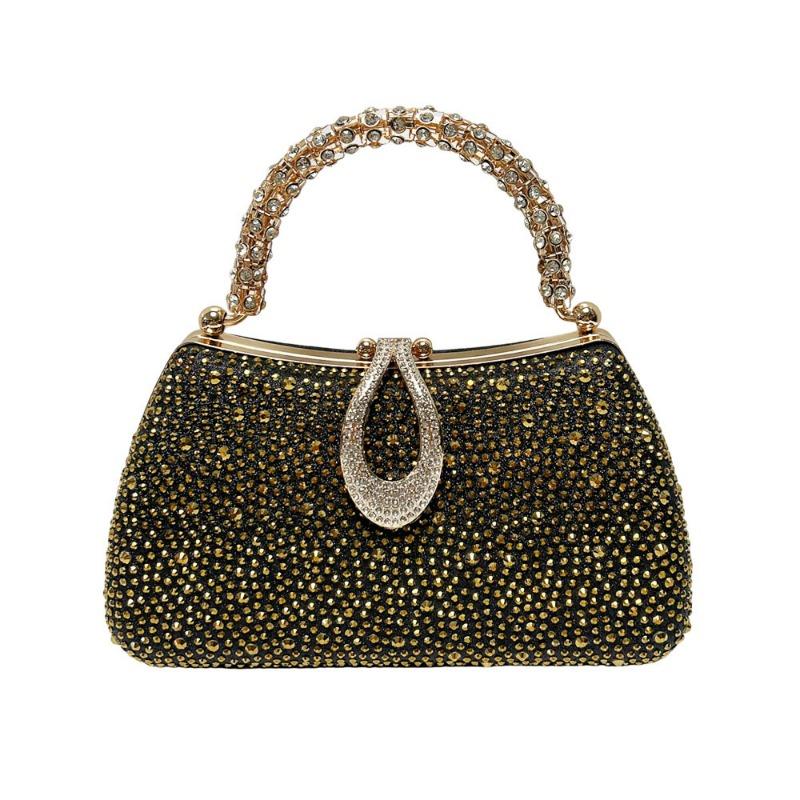 Sac bandoulière à chaîne Pochette de luxe Sac à main haut de gamme Mondain Pochette de soirée scintillante en strass