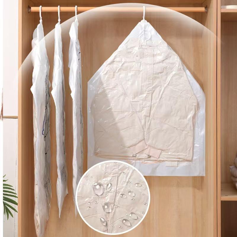 Hanging Vacuum Compression Bag Travel Coat Sweater Storage Bag Reusable Home Dustproof Closet Down Jacket Storage Bag