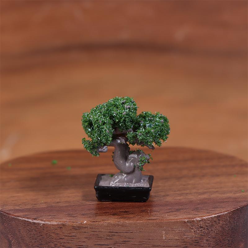 1/12 Dollhouse Simulation Mini Green Tree Potted Dollhouse Home Garden Scene Decorations Mini Micro Landscape Garden Decoration