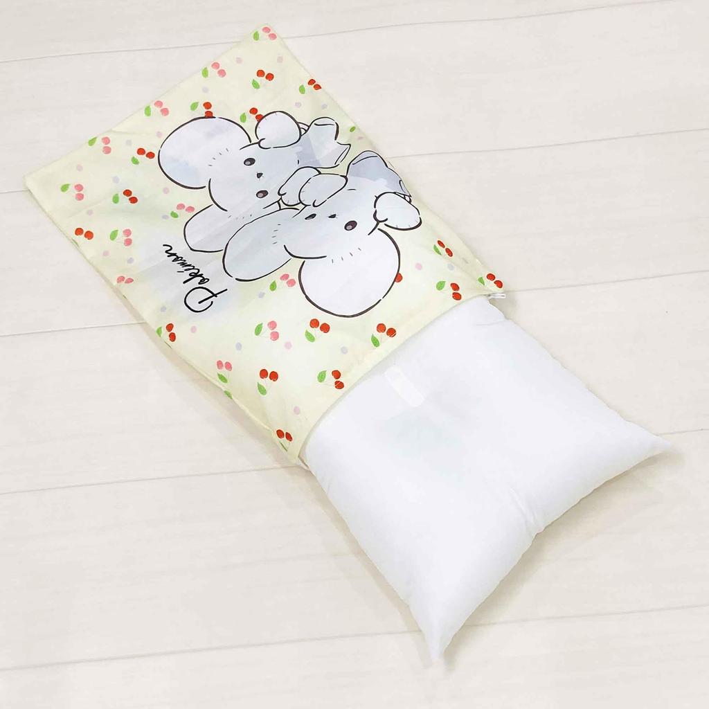 MORIPiLO Pokemon Pikachu and Wacka Cotton Includes Plush Character Morishita Pillows Children's Pillow, Low-Profile, Mouse, Yellow, Approx. 28x39cm,