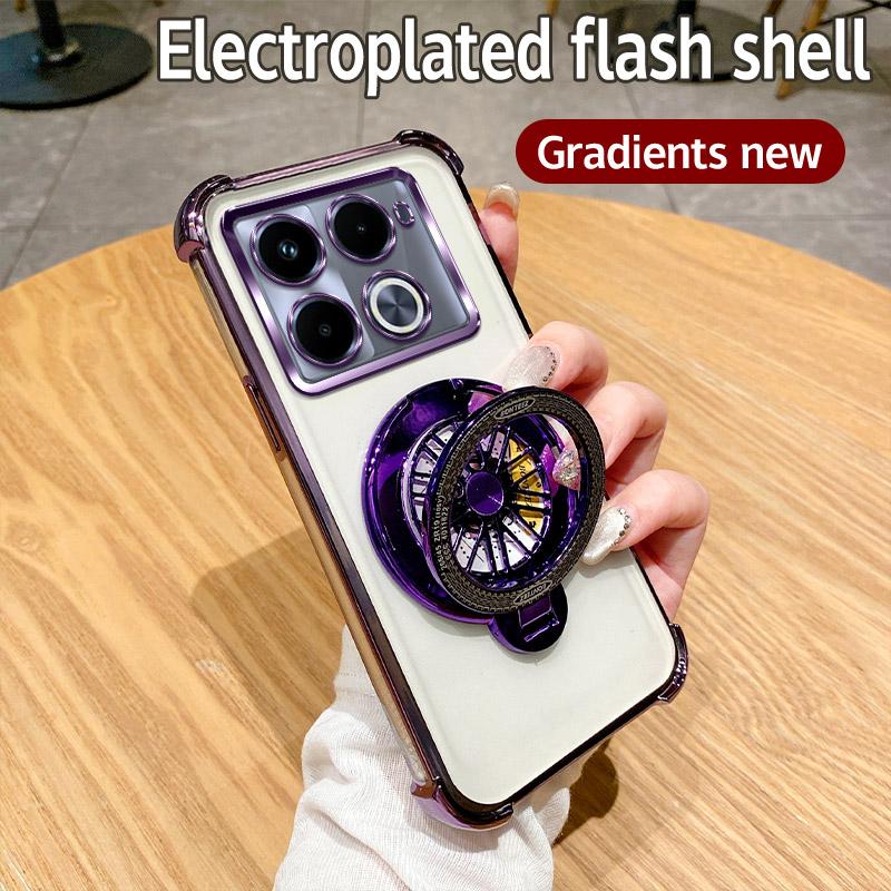 Drehbarer Gyro-Halter für magnetische Magsafe-Hülle für Funda Infinix Note 40 Pro Note40 Pro Plus + 4G 5G Transparente Ständerabdeckung