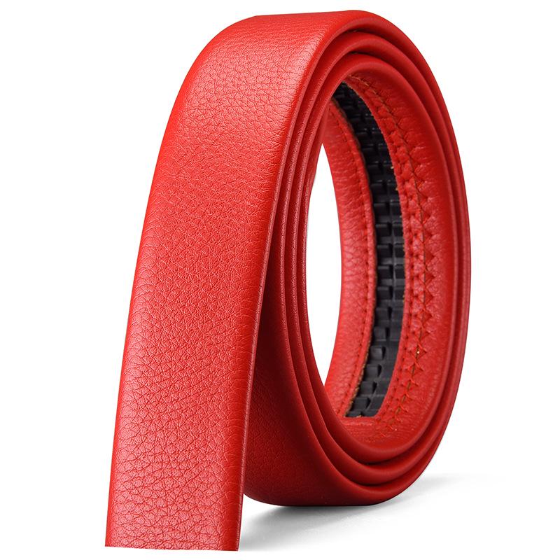 Headless Men's 3.5cm Leather Belt Strap with Automatic Buckle-Free Design