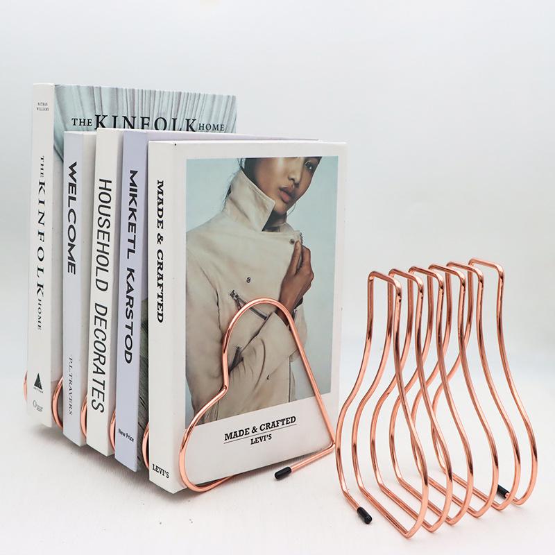 Retractable Metal Heart Book Stand - Iron Art Creative Desktop File Holder & Storage Rack