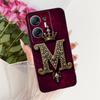 For Infinix Hot 30 5G X6832 Royal Crown Initial Letter Couple Phone Case For Infinix Hot30 5G Black Silicone Soft Covers Bumpers