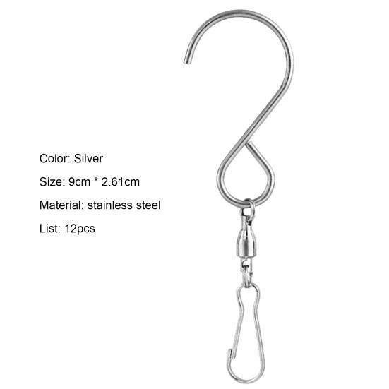 12 шт. Поворотні гачки, що обертаються, нержавіюча нержавіюча сталь, підвісні вішалки, вішалки, товари для вечірок