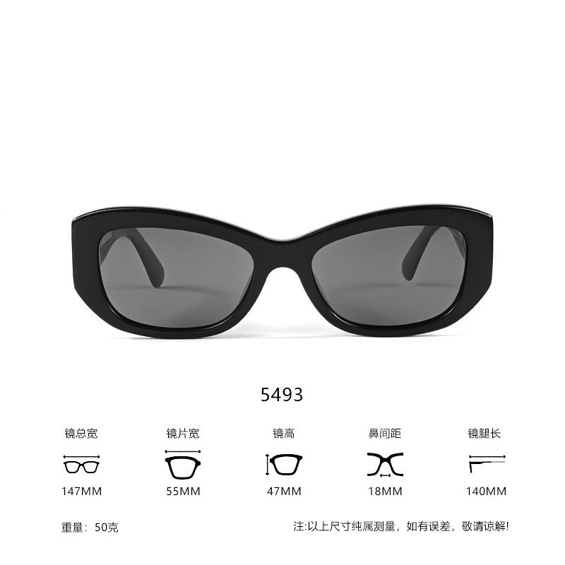

New style women s sunglasses made of acetate, UV protection, oversized sunshade, black and gold cat-eye sunglasses for men C5493 Black Frame/Gray Sheet(Bl