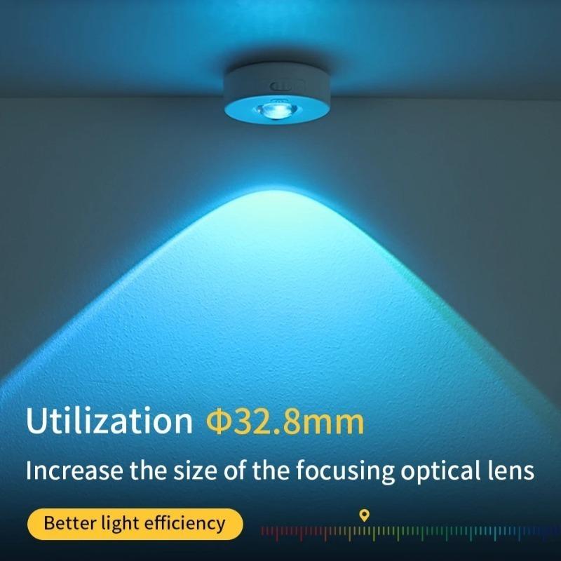 RGB LED Cabinet Light Magnetic Rechargeable Spotlight Remote Control Dimmable Wardrobe Display Case Lamp Type-C Charging