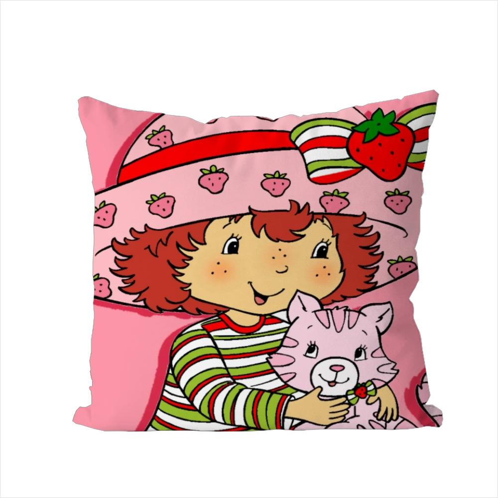 SStrawberry Shortcakes Pillow Case For Car Sofa Decorative Home Doublesided Print Plush Square Throw Pillow Cushion Cover