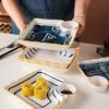Ceramic Dumpling Plate with Integrated Sauce Dish