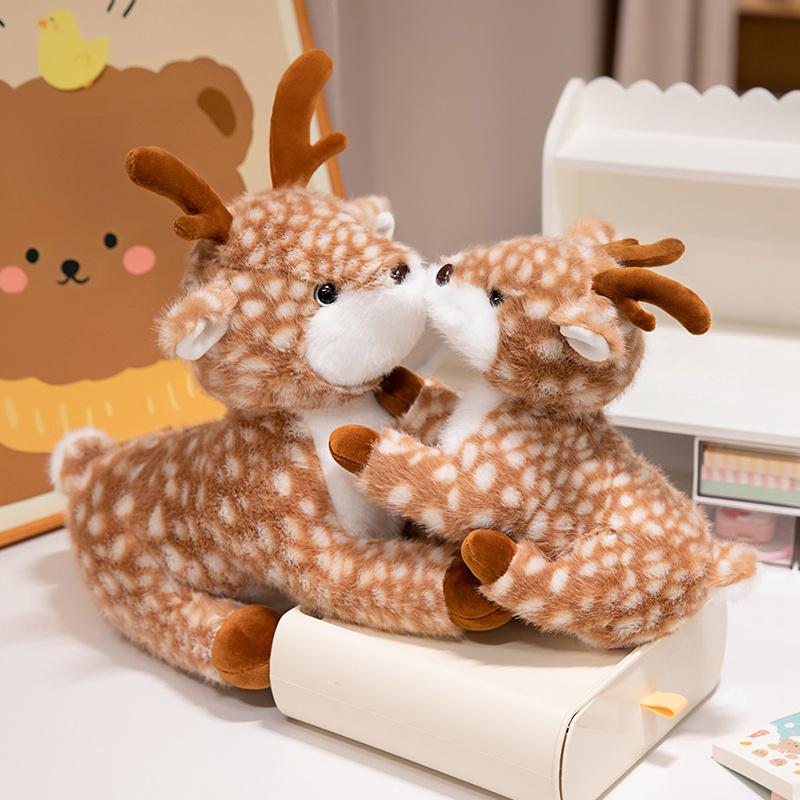 15-36cm New Realistic Deer Plush Toy Pillow Simulation Sika Deer Animal Model Doll Birthday Holiday Gift Kawaii Room Decoration