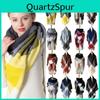 Winter Autumn Grey Yellow Cashmere Large Plaid Square Scarf Womens Large Doublesided Shawl