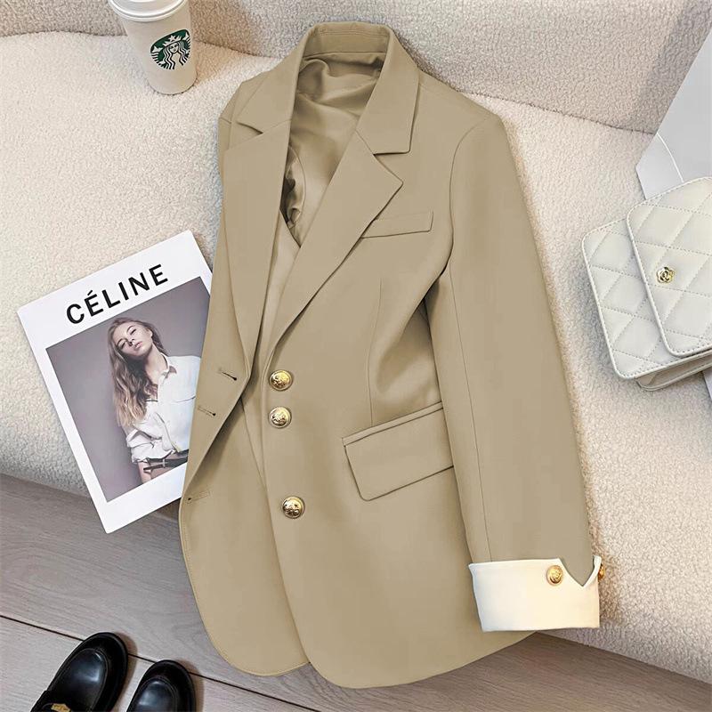 Spring/Autumn 2025 Korean-Style Loose Fashion Suit Jacket - Versatile Casual High-End Design