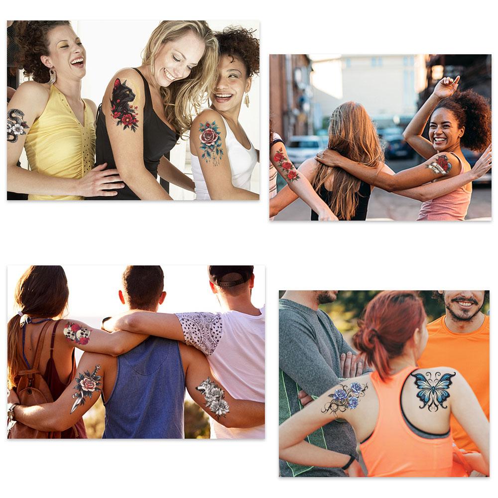 10sheets Plants & Animals Tattoo Stickers For Hand Arm Body Fake Decorative Waterproof Tattoo Stickers Creative Festival Gifts