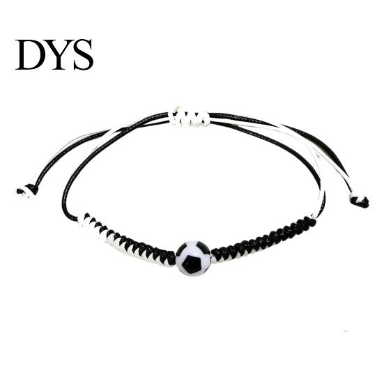 Cool Layered Wristband Sports Themed Braided Bracelet, Adjustable Hand Woven Rope with Personalized Fan Gift Ball Charms, Trendy Wrist Strap