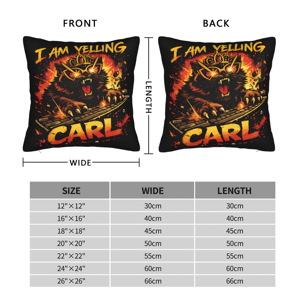 I Am Yelling Carl Donut Cat Meme Pillow Cover Comfy Cushion Cover Novelty Pillow Case For Sofa Couch Bed Living Room