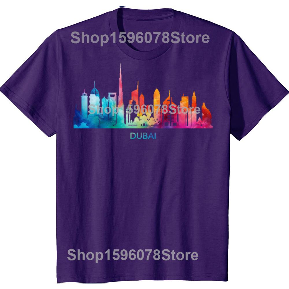 

Funny Dubai Skyline Art Graphic 100% Cotton T-shirts Men Women s Fashion Casual Tshirt Loose Oversized Streetwear T Shirt XL
