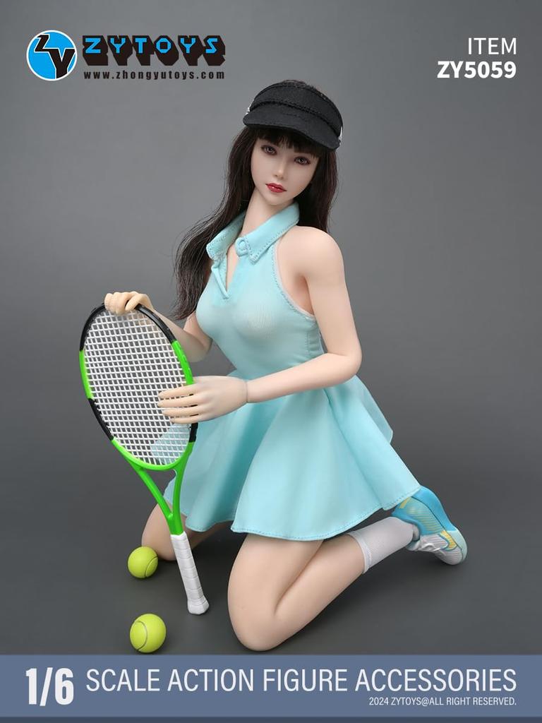 scale action figure compatible with TBLeague and other bodies ZYTOYS ZY5059 Beautiful woman tennis sports dress bag and racket set and head not