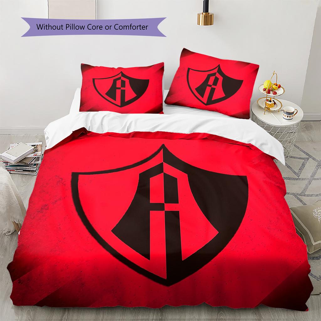 Atlas Football Club Pattern Bedding Quilt Set Home Decoration Gift (1 * duvet cover + 2 * pillowcase without core)