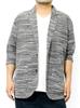 One Colors Men's Tailored Jacket, Plus Size, 3/4 Sleeve, Slub Summer Knit, Lightweight, Jacquard Pattern, Heather Black (02), Size 2L