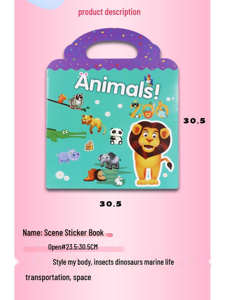 Cross-Border DIY Children's Sticker Activity Book - Early Education & Focus Training with Removable, Reusable Stickers