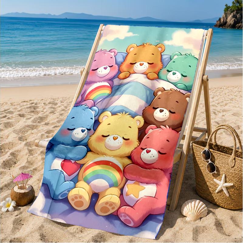 Rainbow Bears Beach Towel, Microfiber Beach Towel, Perfect For Pool, Beach, Travel, Home Decor Beach Party Fan gifts