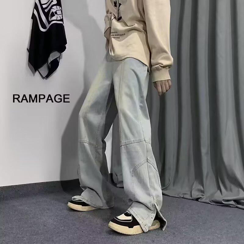 Джинсы JYL Мужские Американский Раздельный Дизайн Свободные Прямые Джинсовые Брюки S