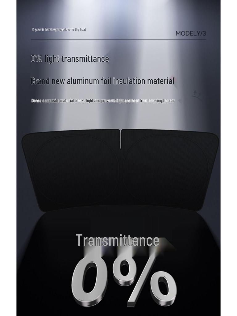 Osłona przeciwsłoneczna na przednią szybę Tesla Model Y/3: Izolacja cieplna i blokowanie światła