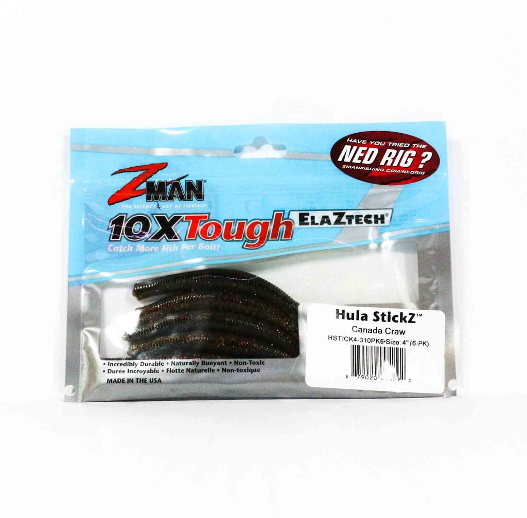 Zman Soft Lure Hula Stickz 4 Inch 6/Pack Canada Craw (5292)