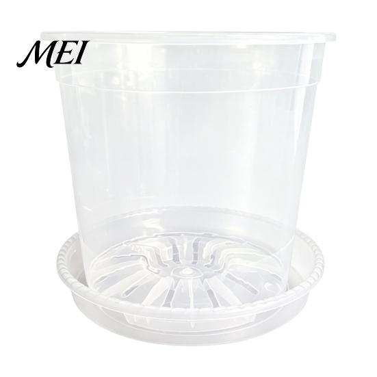 Plant Containers with Saucer Compatibility Clear Plastic Orchid Pot Saucer, Compression Resistant Basins Drainage Holes, Ventilated Flower for