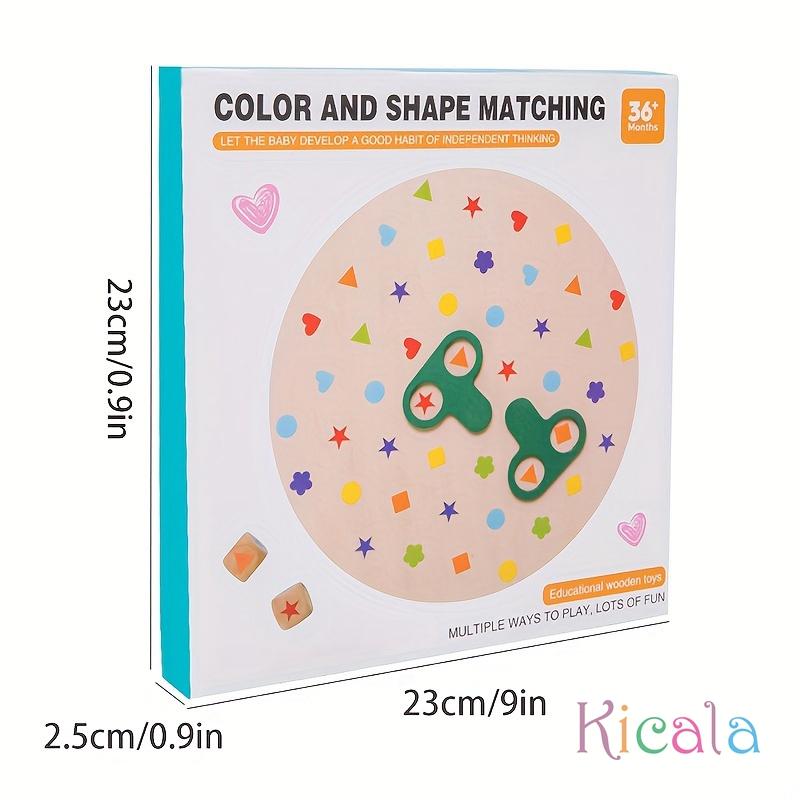Holz-Tischspiel, Eltern-Kind-Interaktives Spiel Puzzle Formen Zuordnungsspielzeug Konzentrationstraining Bildersuchspielzeug