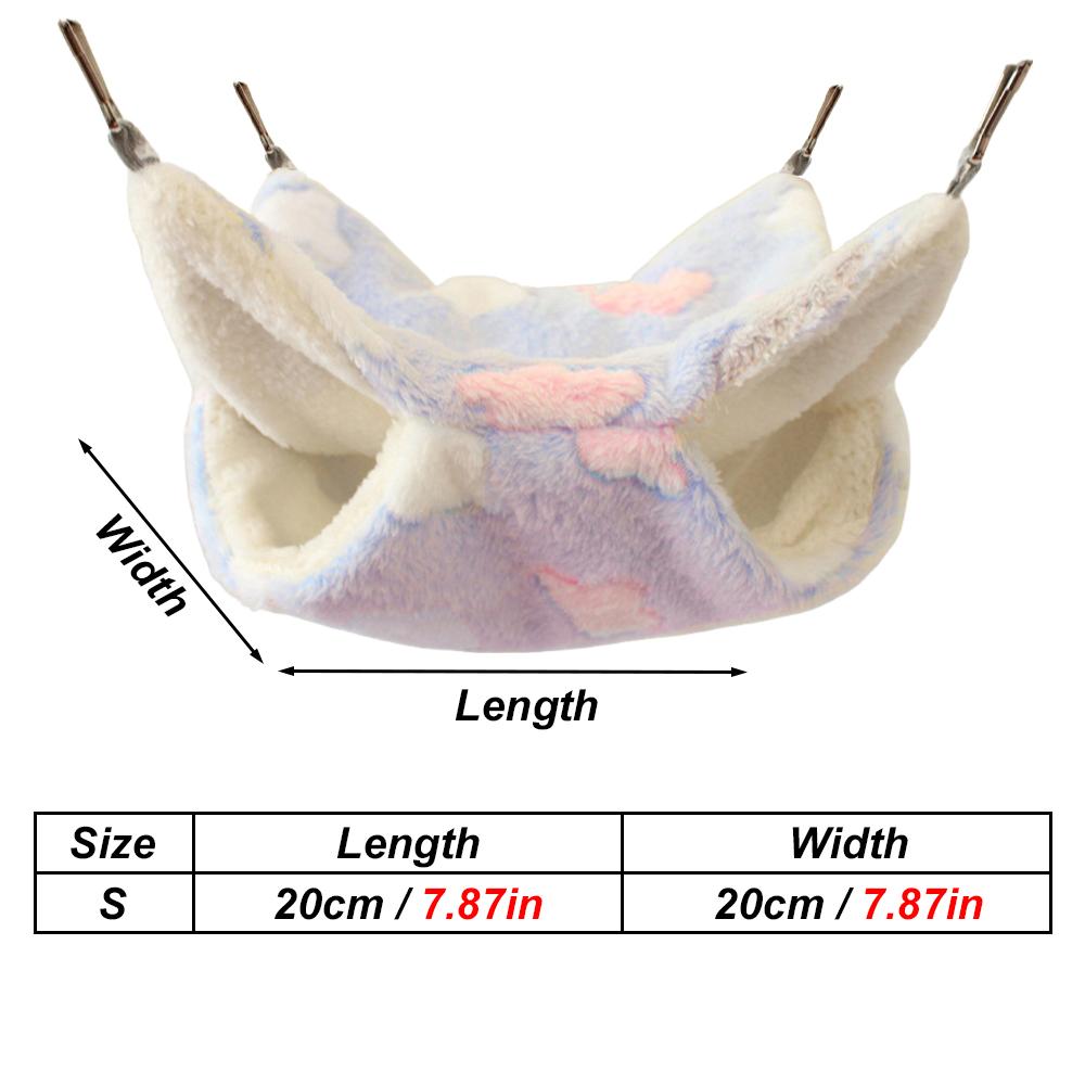 1 Stück Gemütliche Hängematte Haustiere Weich Warm Druck Schlafe Hängendes Bett Nest für Haustier Kleine Tiere Mäuse Hamster Eichhörnchen Plüsch Käfigzubehör