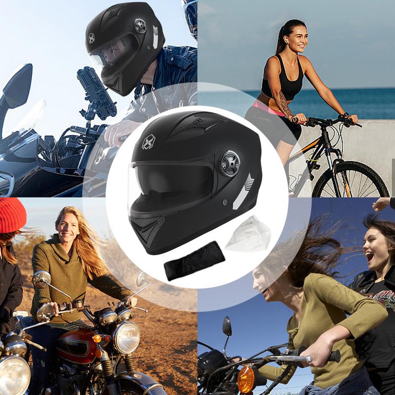 Motorcycle Helmets For Men Full Face Motorbike Riding Helmets Protective Full Face Helmets With Warm Neck Scarf For Motorcycle