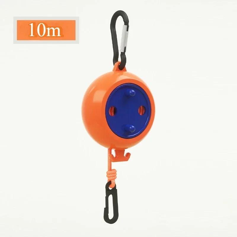 10M Retractable Clothesline Outdoor Portable Travel Camping Washing Line Rope Reel with Carabiner Hook Hiking Outdoor Gadgets