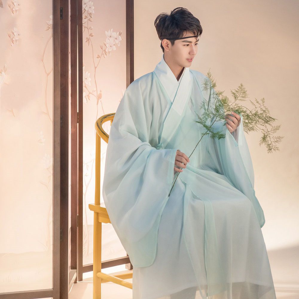 Hanfu Herren-Hemd mit großen Ärmeln, Herren-Ritteranzug