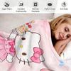 Sanrio Birthday Flannel Blanket Soft Cozy Plush Throw Kawaii Hello Kitty Sofa Bed Cover Office Nap Shawl Travel Camping Blanket