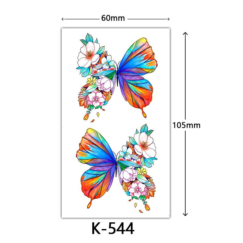 Small Fresh Tattoo Sticker, English, Alphabet Flower Butterfly Sketch Line, Waterproof Tattoo Sticker Tattoo