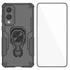 For Samsung Galaxy S25 Edge Phone Case WANLONFENG PC TPU Back Cover Kickstand with Tempered Glass