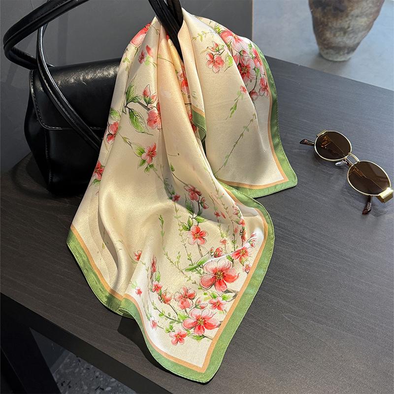 100% Silk Scarf Bandana Women Square Scarves Wrap Kerchief Mulberry Silk Spring Fashion Luxury High Quality Headband Hijab Shawl