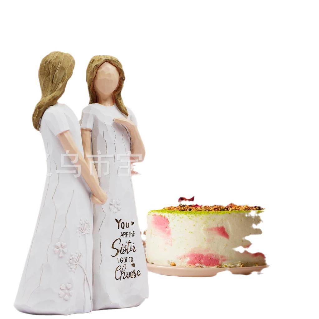 Friendship Gift for Best Friends Friendship Double Holding Hands Girl Statue Home Knickknack