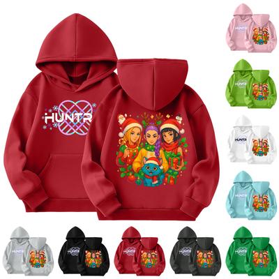 Çocuk Uzun Kollu Bol Kazak Harf Baskılı Kapüşonlu Sweatshirt
