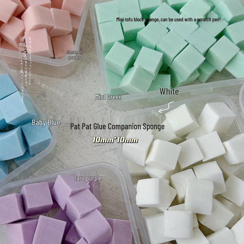 Nail Art Gradient Sponge Tool - 1cm Tofu Block for Pat-Pat Glue
