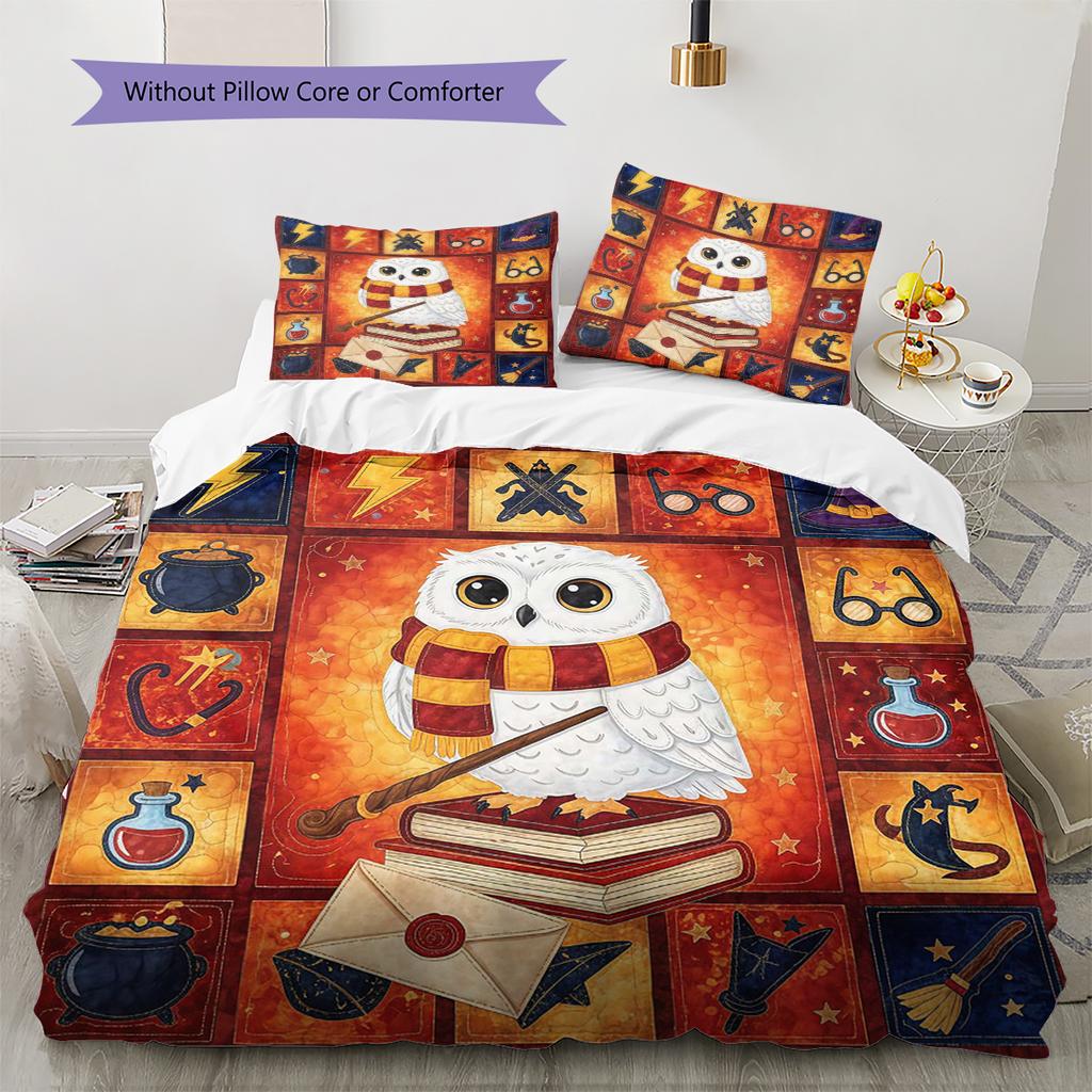 Cartoon Pattern Bedding Quilt Set Quilt Cover Pillowcase Home Decoration Birthday Gift (1 * Duvet Cover + 2 * Pillowcase, Without Core)