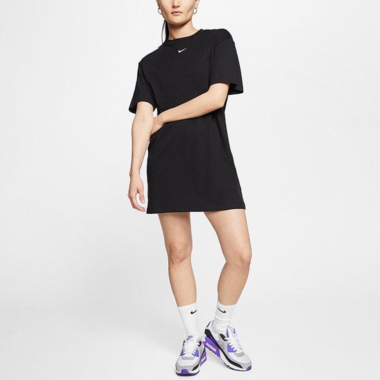 Nike Essential Loose Fit Soft Comfort Round Neck Short Sleeve Dress Women Dress Black CJ2243-010