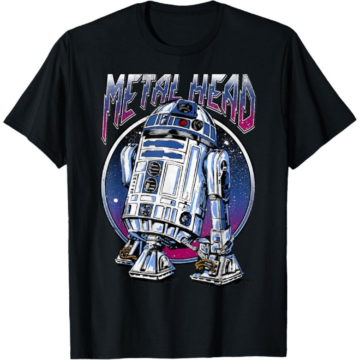 Звездные войны R2D2 Металлическая голова Винтажная футболка Disney+ XXXXXL разноцветный