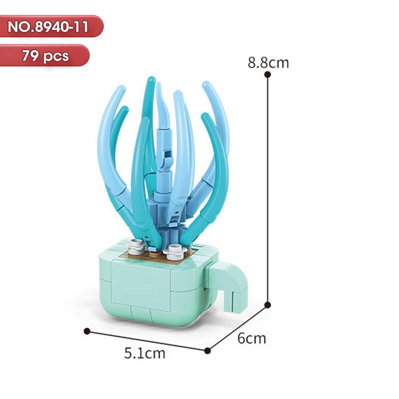 HOT MOC Flowers DIY Potted Plants Micro Landscapes Mini Art Construction Building Blocks Sets Model Dolls Brick Girls Toys Gifts