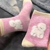1/5pairs Women Plush Dog Warm Cotton Socks Kawaii Sweet Plush Thickened Thermal Warm Mid-tube Stockings Floor Sleep Sock