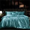 Juego de Ropa de Cama de Seda de Morera Natural de Alta Gama Juego de Funda Nórdica de Satén Sedoso de Lujo Tamaño Queen con Sábanas Juego de Cama Tamaño King