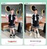 Trendy Korean-Style Baseball Uniform for Girls - 2025 Spring & Autumn Pleated Skirt, College Style for Middle & Large Children