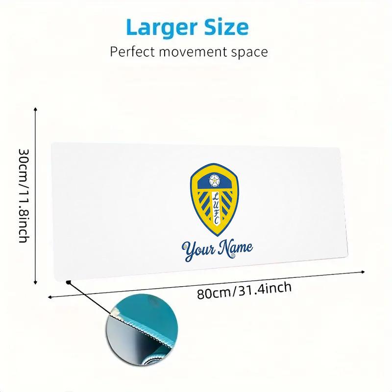 Leeds F4 Custom Name Large Size Mouse Pad Large Gaming Table Cushion Non-slip Laptop Tablet Big Mousepad XXL Mat Mini PC Playmat With Lock edge