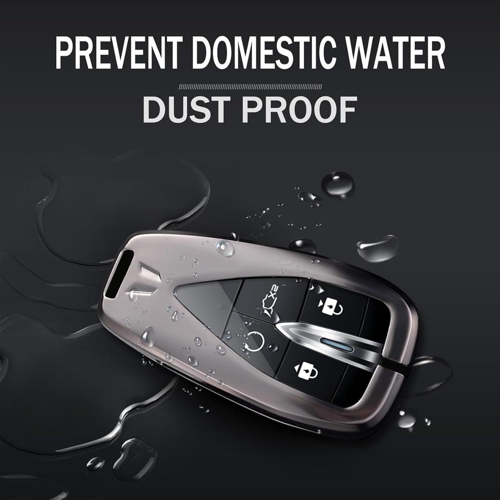 Leather Metal Car Key Fob Cover Case Fit for Changan CS35PLUS CS55PLUS CS75PLUS CS75 Eado UNI-T UNIK Oushang X5 X7 EV 2022 2023 Keychain Key Shell